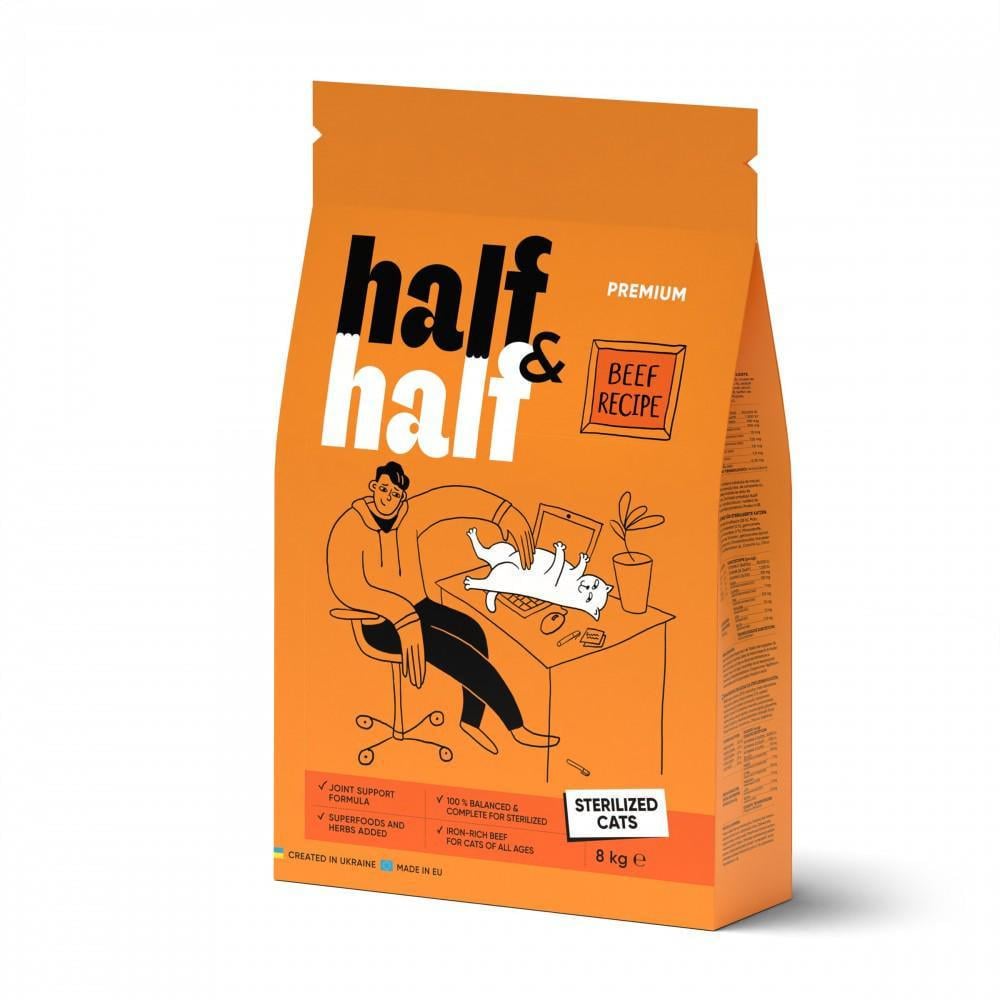 Корм сухой для стерилизованных котов Half&Half с говядиной 8 кг (31364996) Корм сухой для стерилизованных котов Half&Half с говядиной 8 кг (31364996)