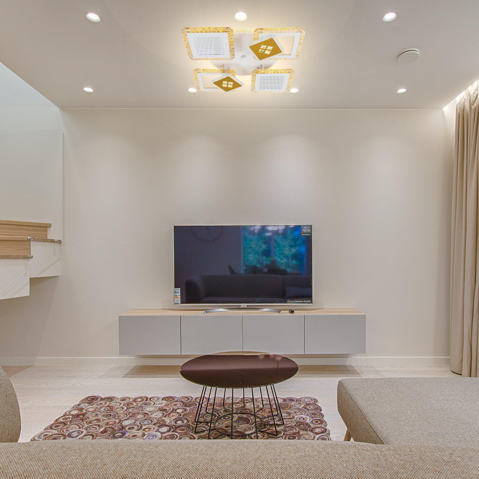 Люстра светодиодная с пультом Valeso V K39940-4+2+1 White/Gold (000036404) - фото 11