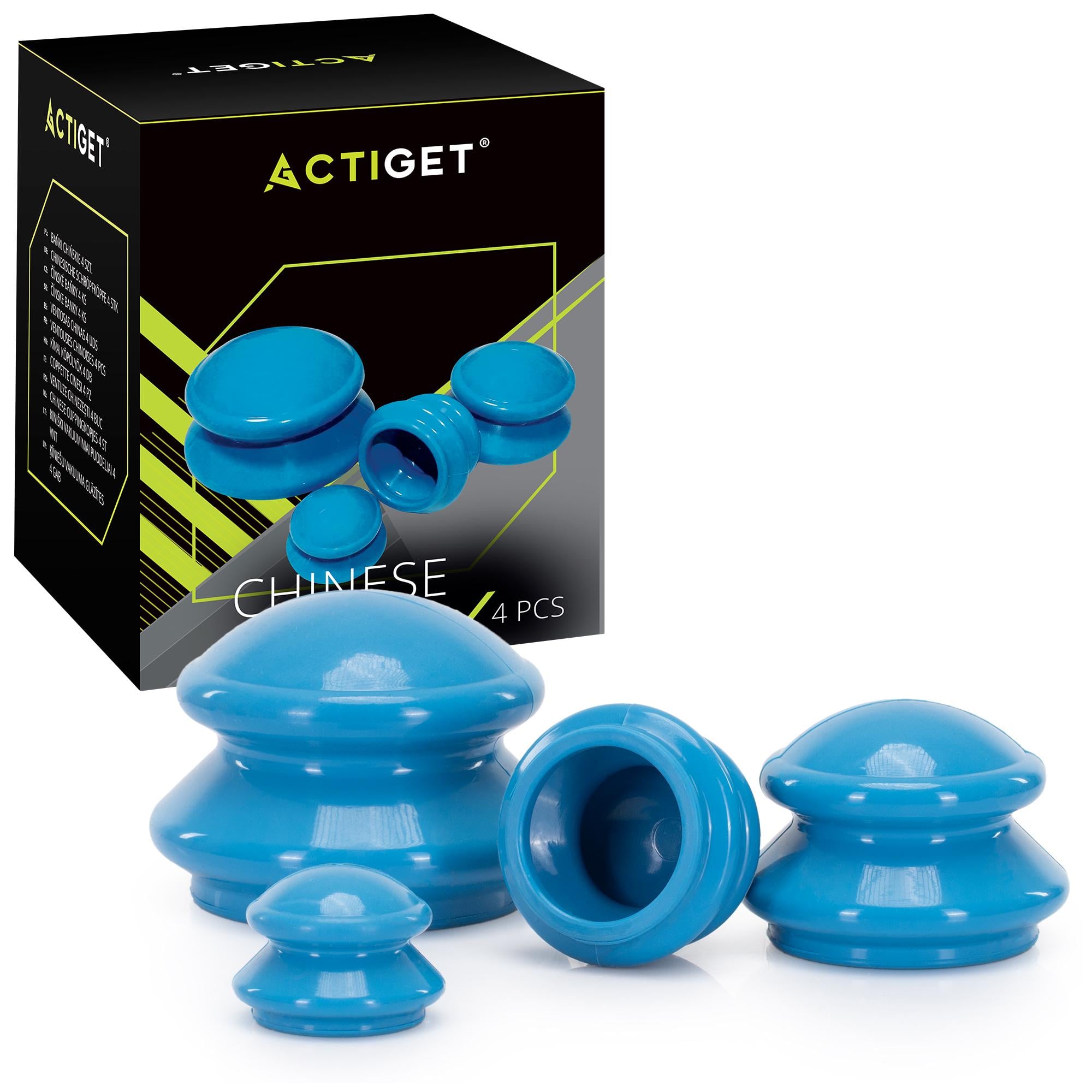 Вакуумні масажні банки Actiget ACT0026 для тіла атницелюлітні 4 шт. Blue