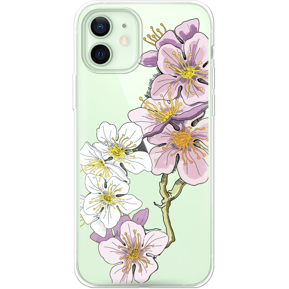 Чохол Boxface iPhone 12 Cherry Blossom Прозорий силікон (41161-cc4-41086)