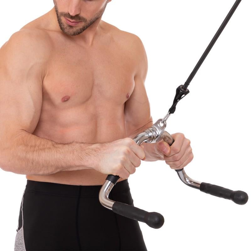 Рукоятка для тяги NT0423 на трицепс и тяги к животу резиновая Серебряный (58363186) - фото 5