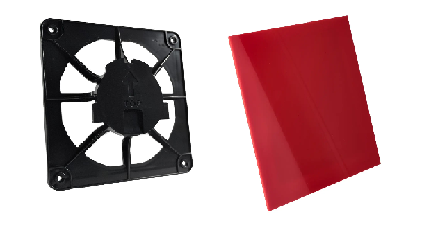 Шахта вентиляційна AirRoxy dRim grill та скляна панель Червоний (02-300173)