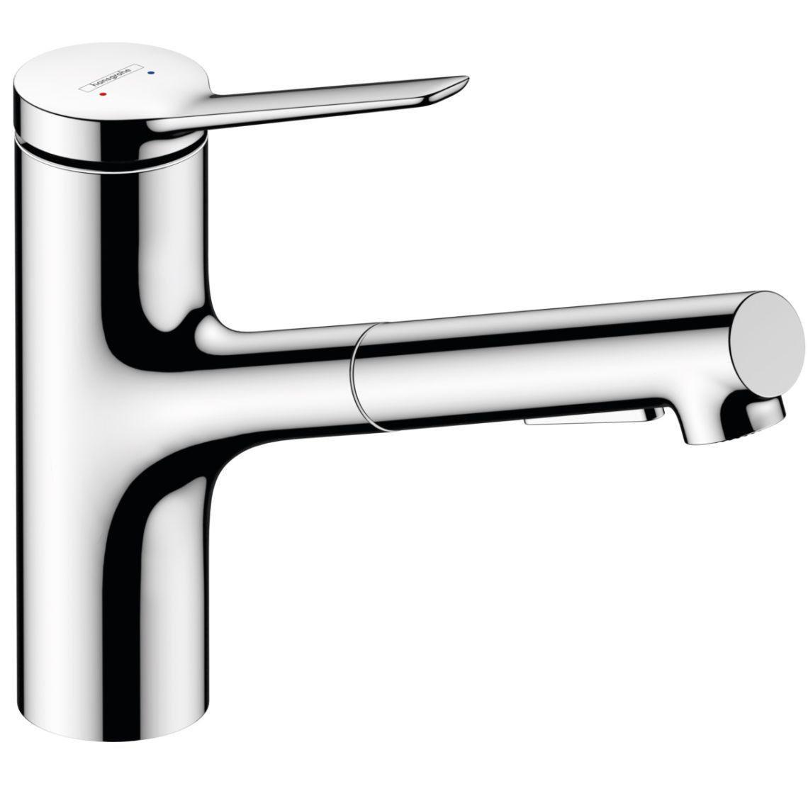 Смеситель кухонный Hansgrohe Zesis M33 150 2jet с вытяжным изливом ECO Chrome (74810000)