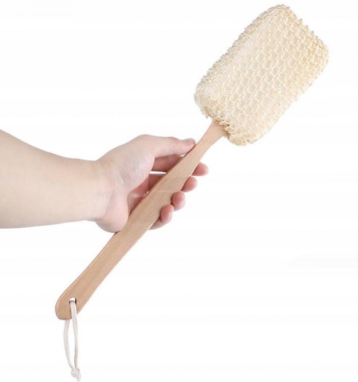 Губка мочалка для ванної з дерев'яною ручкою 42 см (128096) - фото 3 Губка мочалка для ванної з дерев'яною ручкою 42 см (128096) - фото 3
