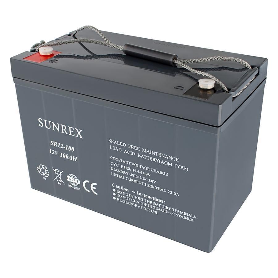 Акумуляторна батарея для ДБЖ Sunrex SR12-100 AGM 12V 100 Ah 27 кг 307х169х211 мм (160010)