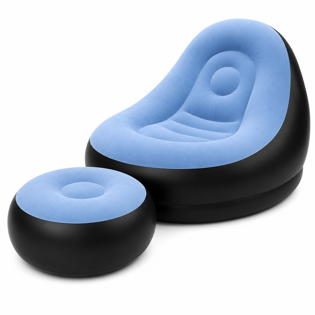 Надувний диван Air Sofa велюровий з пуфом з насосом (255874321/2) Надувний диван Air Sofa велюровий з пуфом з насосом (255874321/2)