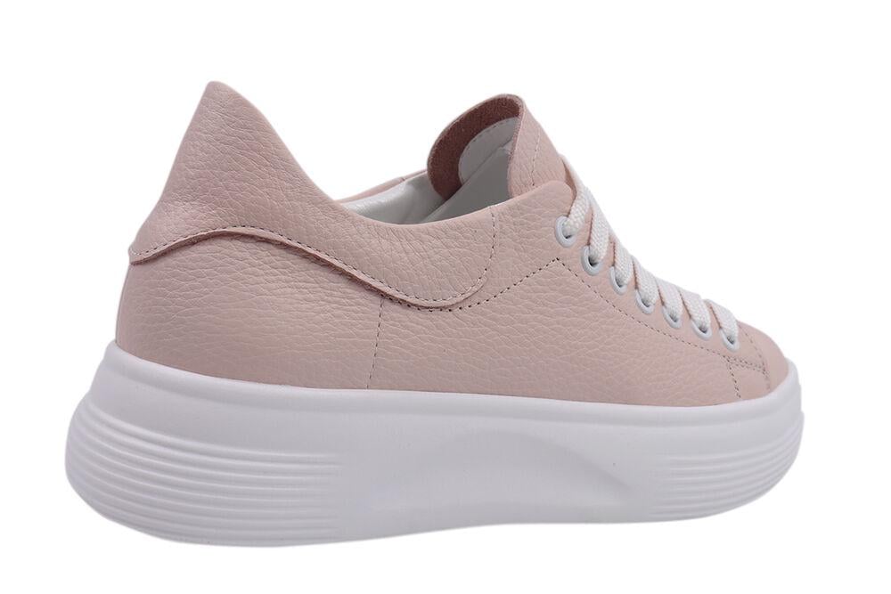 Кеди жіночі Kento зі шкіри на низькому ходу на шнурівці Рожевий (51-21DTC 36) - фото 4