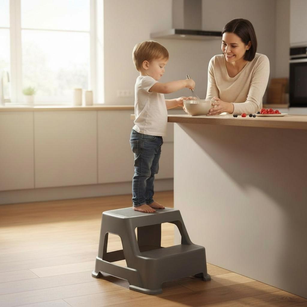 Табурет-сходинка 43x38x28,5 см протиковзкий Сірий (059-GRAY) - фото 3 Табурет-сходинка 43x38x28,5 см протиковзкий Сірий (059-GRAY) - фото 3