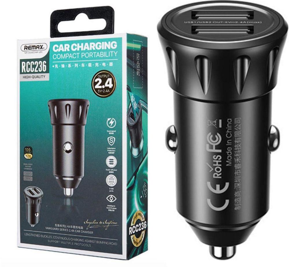 Зарядное устройство автомобильный Remax RCC236 порта 2 USB 2,4A Black (40197)