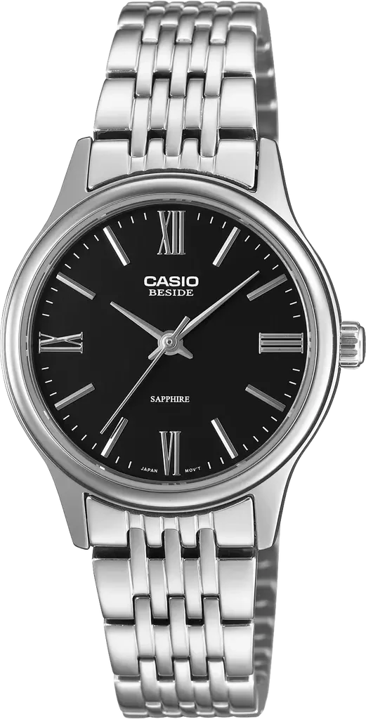 Наручные часы женские Casio Beside BLS-100D-1A с сапфировым стеклом/стальным корпусом и черным циферблатом Наручные часы женские Casio Beside BLS-100D-1A с сапфировым стеклом/стальным корпусом и черным циферблатом