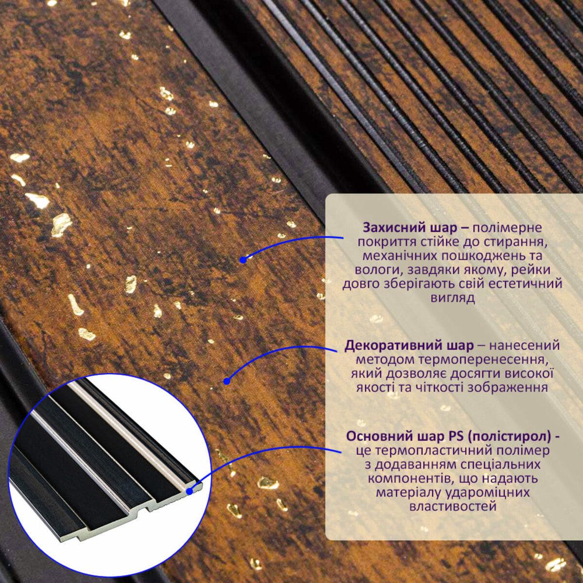 Рейка декоративная PS D 2900x120x12 мм (SW-00001747) - фото 8 Рейка декоративная PS D 2900x120x12 мм (SW-00001747) - фото 8