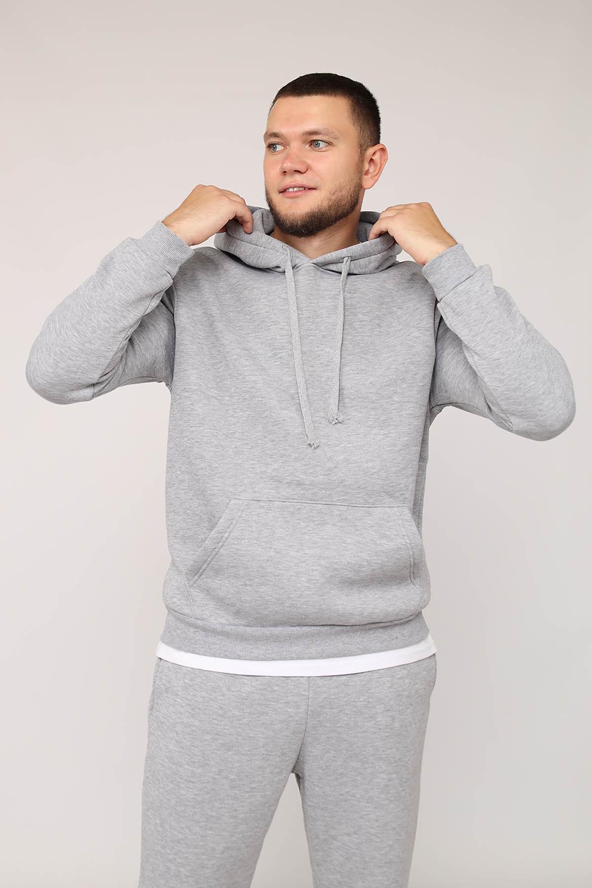 Худи мужское ЦБ-00279984 р. 54 Светло-серый (SKT001074121)