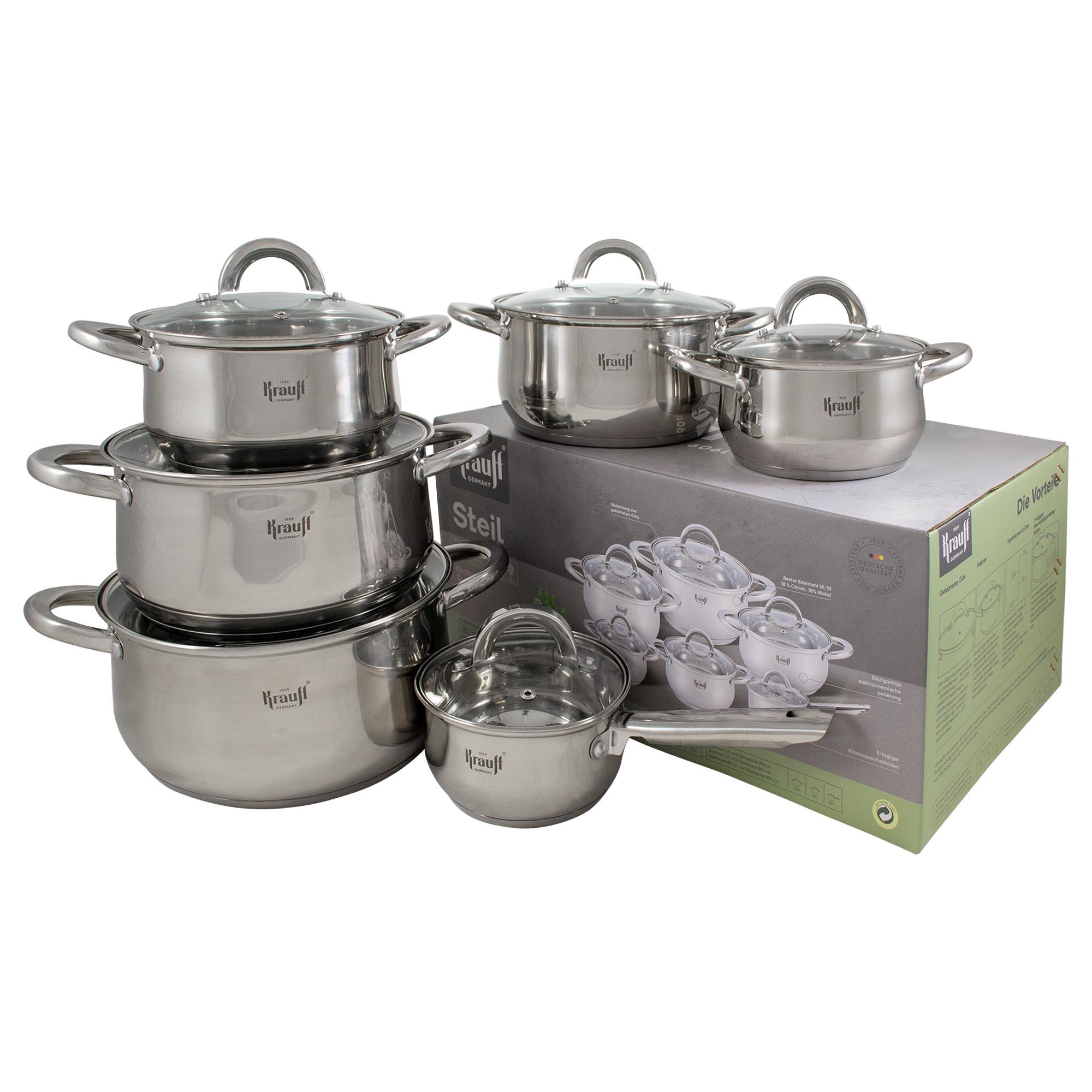 Кастрюли с ковшом Steil Krauff Vizo из нержавеющей стали 12 пр. (26-238-079)