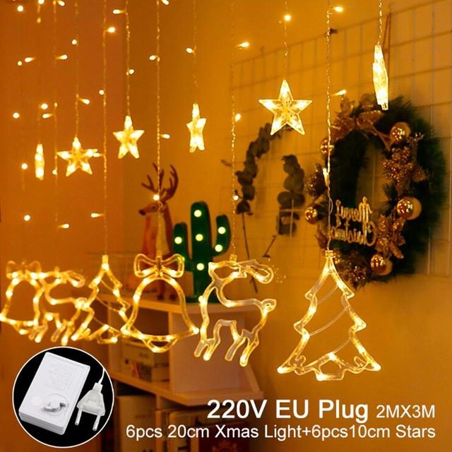Світлодіодна гірлянда завіса Merry Christmas WW 2,5 м 138 Led 12 220 В теплий Білий - фото 2 Світлодіодна гірлянда завіса Merry Christmas WW 2,5 м 138 Led 12 220 В теплий Білий - фото 2