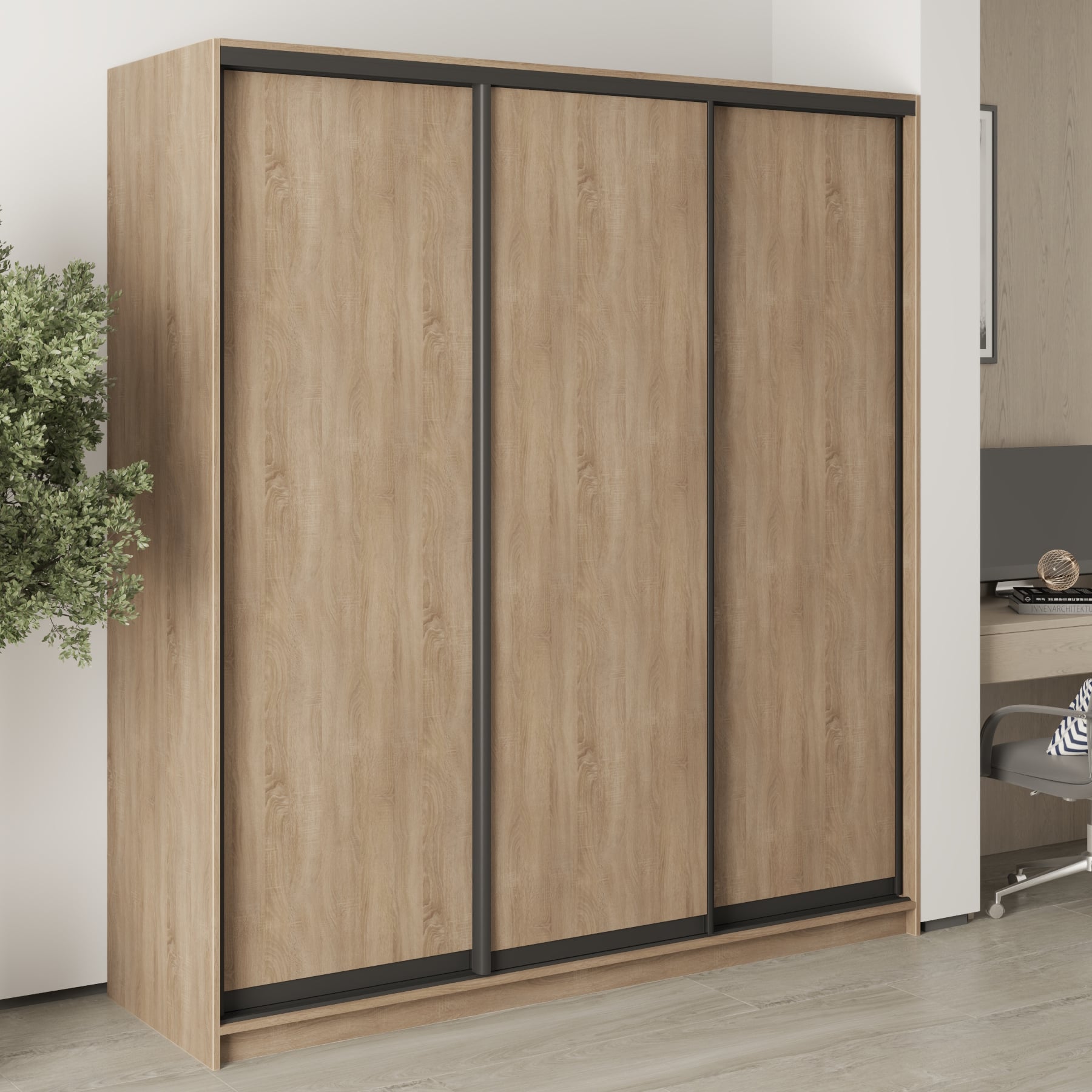 Шкаф-купе трехдверный Mebel Star Стандарт BG MBS-8245 190х45х210 см Дуб сонома (1007656) Шкаф-купе трехдверный Mebel Star Стандарт BG MBS-8245 190х45х210 см Дуб сонома (1007656)