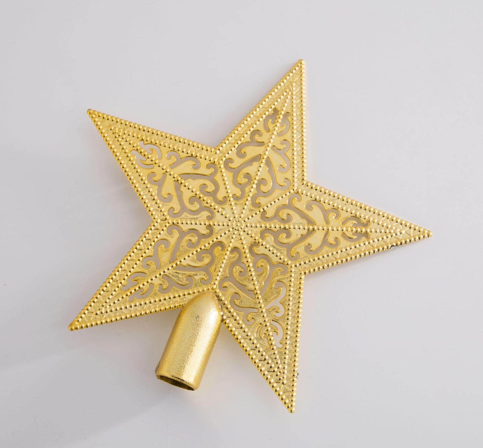 Верхівка на ялинку мереживна Зірочка 20 см Золотистий (614185) - фото 3 Верхівка на ялинку мереживна Зірочка 20 см Золотистий (614185) - фото 3