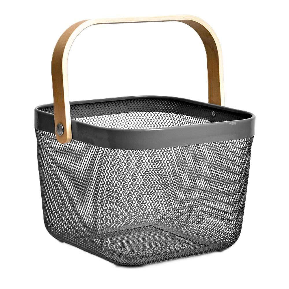 Кошик для зберігання Stenson R92042 металевий з ручками 24,5 см Чорний (602884) - фото 1 Кошик для зберігання Stenson R92042 металевий з ручками 24,5 см Чорний (602884) - фото 1