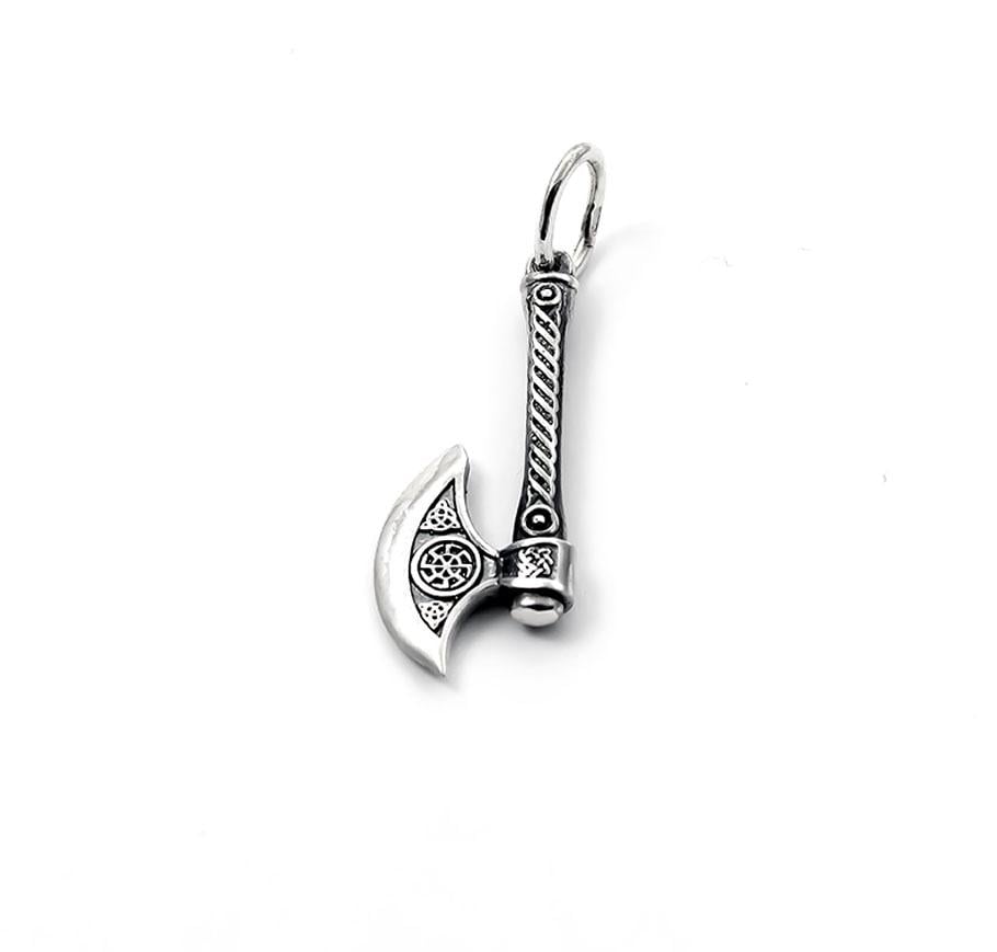 Кулон оберег Maxi Silver 8945 Топор перуна с коловратом и колядником и триглавом (88945)