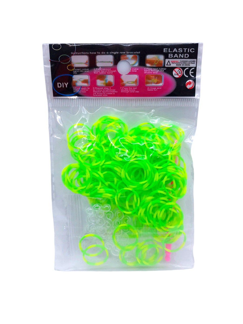 Резинки для плетения браслетов 200 шт. Зелено-желтый