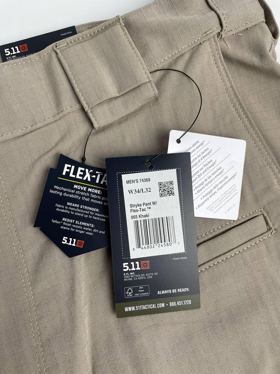 Брюки мужские 5.11 Stryke W/Flex-Tac р. 34/32 Khaki (42250) - фото 5 Брюки мужские 5.11 Stryke W/Flex-Tac р. 34/32 Khaki (42250) - фото 5