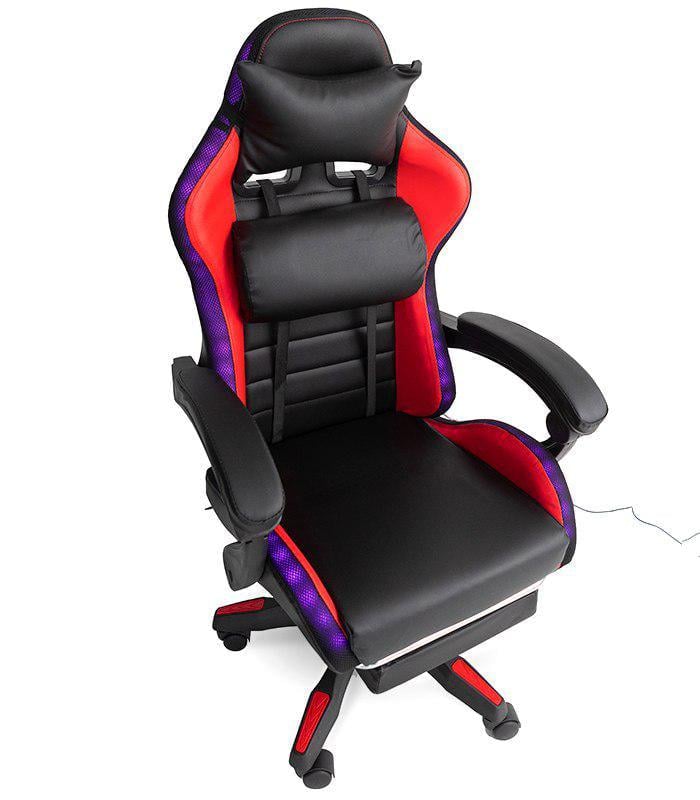 Кресло геймерское с RGB подсветкой/подушками/выдвижной подставкой для ног Черный/Красный (G896) Кресло геймерское с RGB подсветкой/подушками/выдвижной подставкой для ног Черный/Красный (G896)