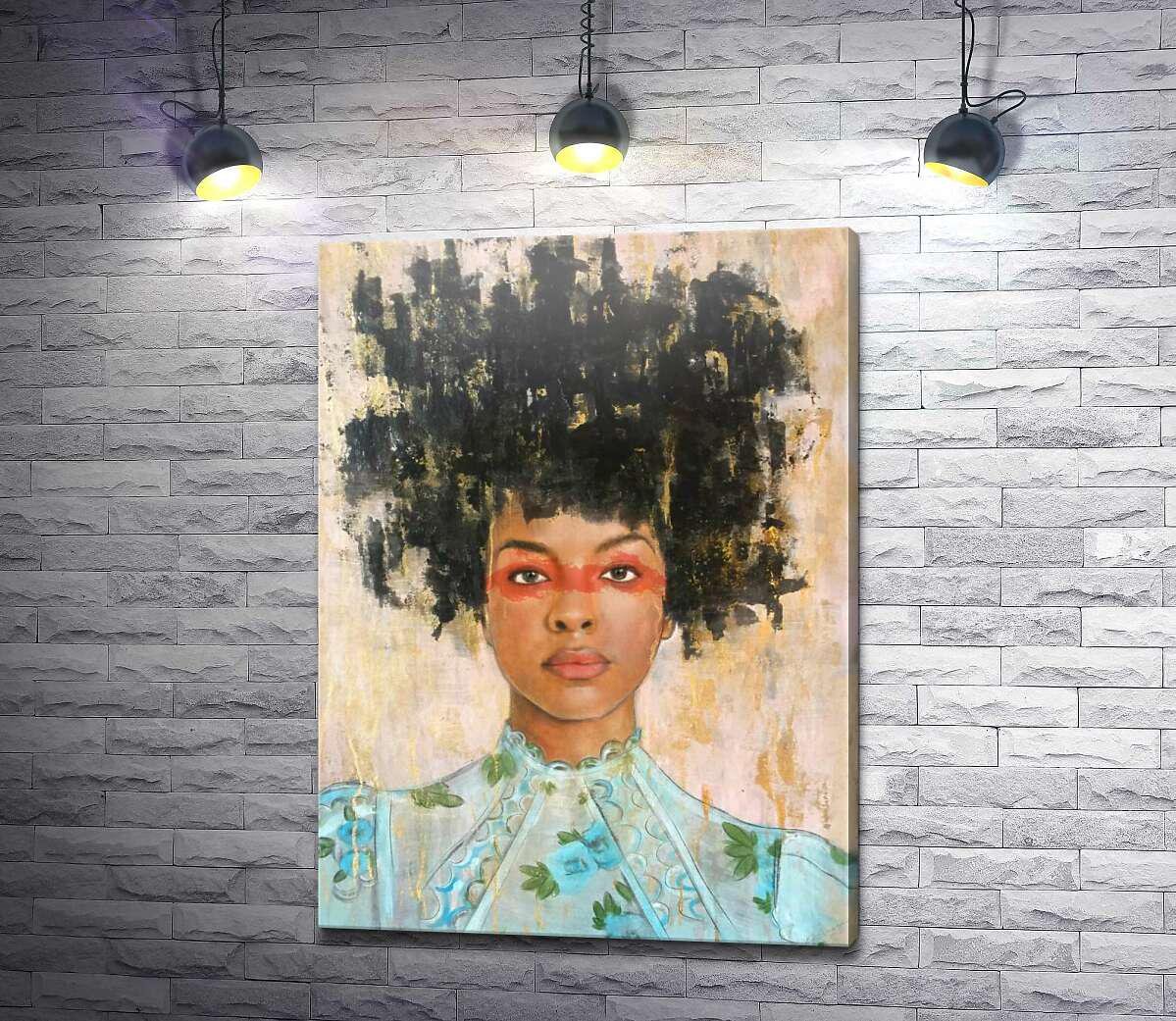 Картина ArtPoster Молодая африканская женщина в голубом платье 73x100 см Модуль №1 (003922)