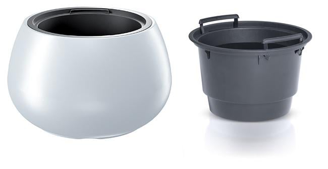 Горшок для цветов Prosperplast HEOS 43,6х27 см круглый с вкладышем Белый