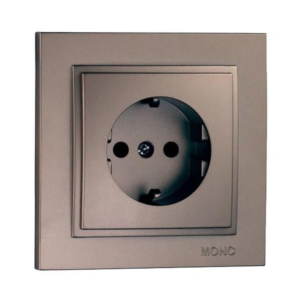 Розетка Mono Electric Despina одинарная с заземлением Бронзовый (102-232321-117)