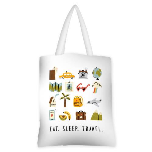 Сумка женская тканевая Presentville Eat Sleep Travel (SV 20M031 WH) Сумка женская тканевая Presentville Eat Sleep Travel (SV 20M031 WH)