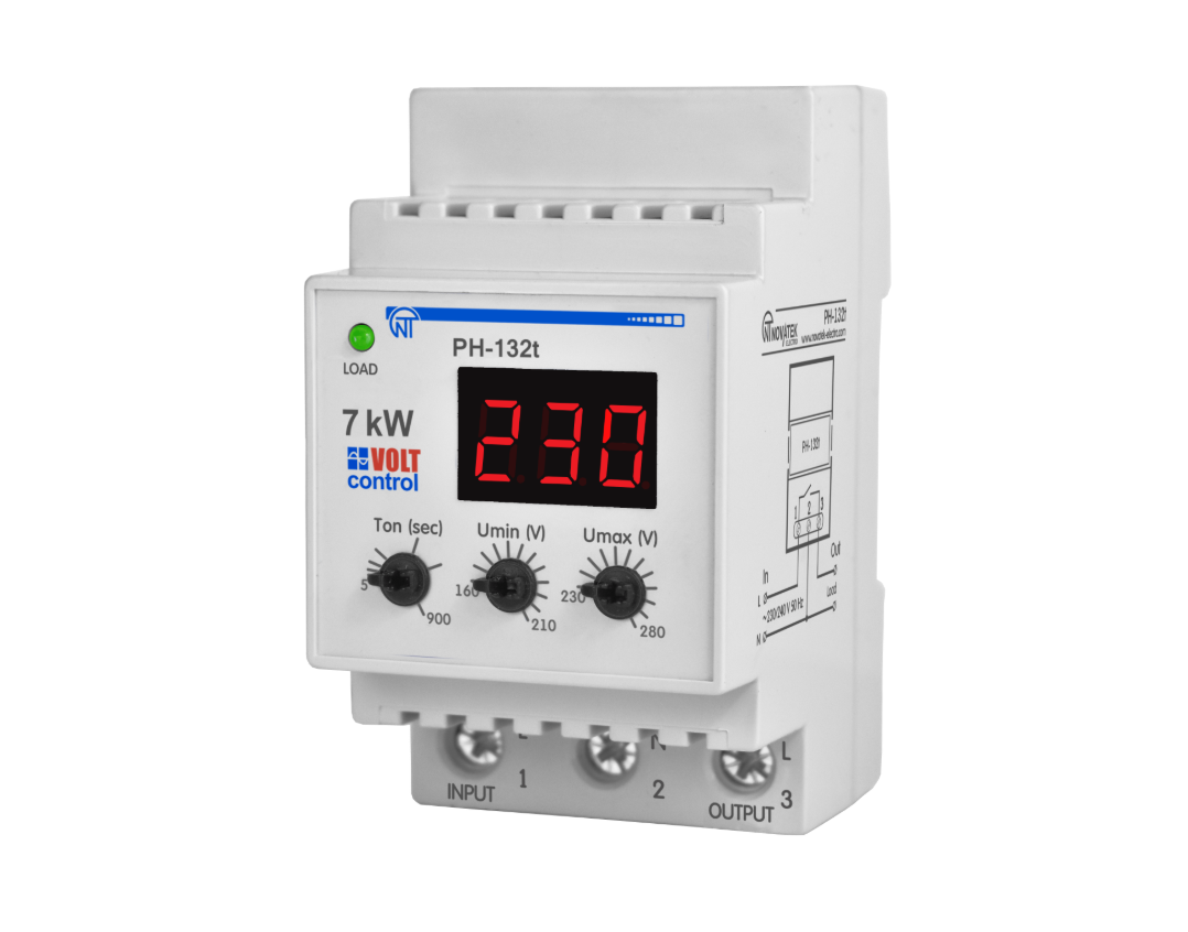 Реле контролю напруги Новатек РН-132Т з термозахистом 32А 220В (NTRN132T3) Реле контролю напруги Новатек РН-132Т з термозахистом 32А 220В (NTRN132T3)