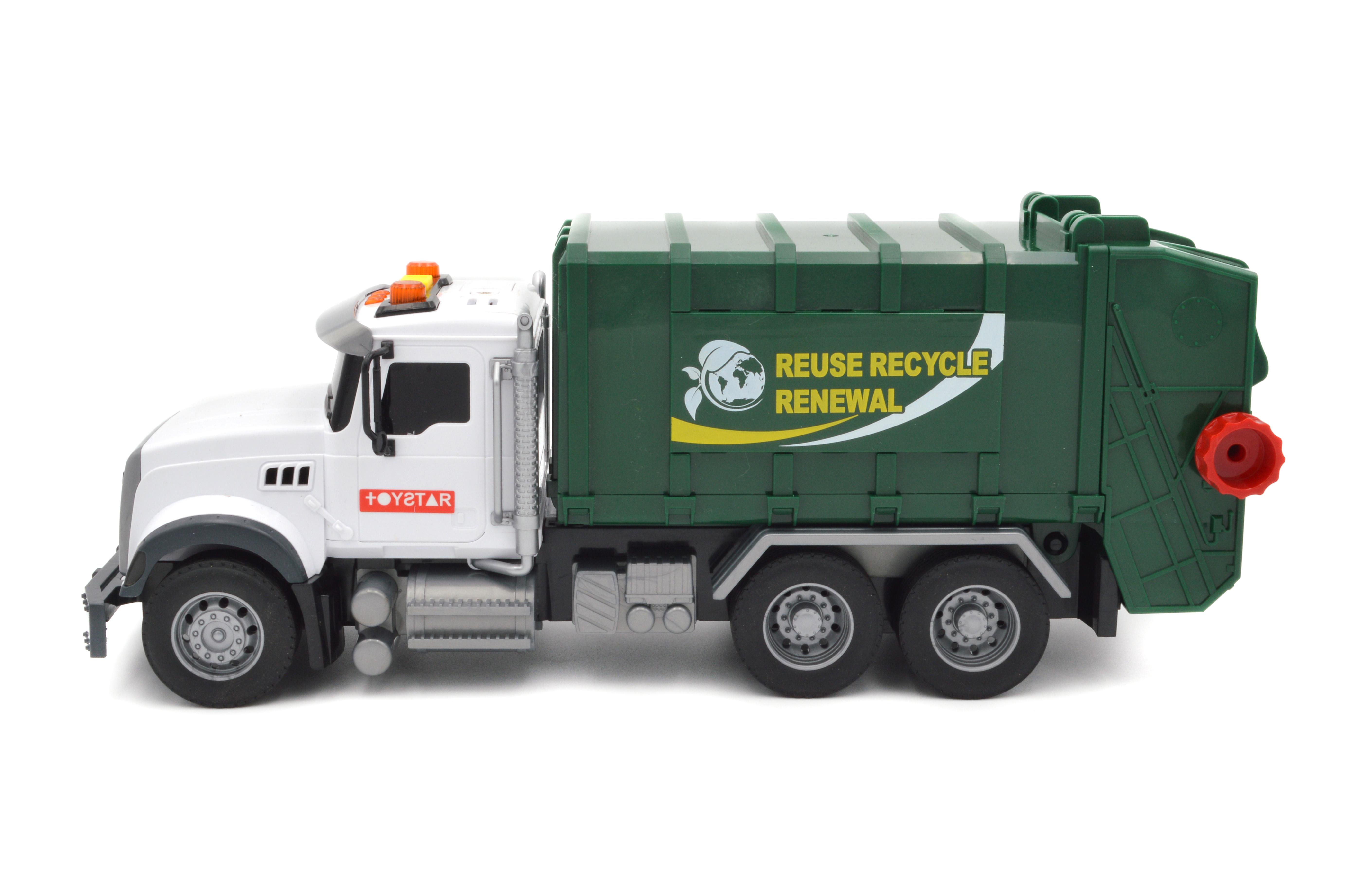 Машинка Мусоровоз с баками для мусора 666-13R инерция/звук/свет - фото 2 Машинка Мусоровоз с баками для мусора 666-13R инерция/звук/свет - фото 2