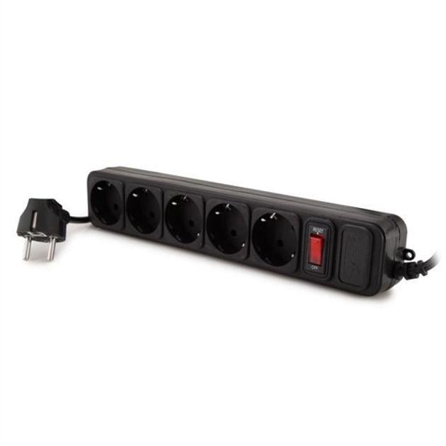 Удлинитель Lumano 5 гнезд с заземлением с кнопкой 4,5 м Черный (000020067)