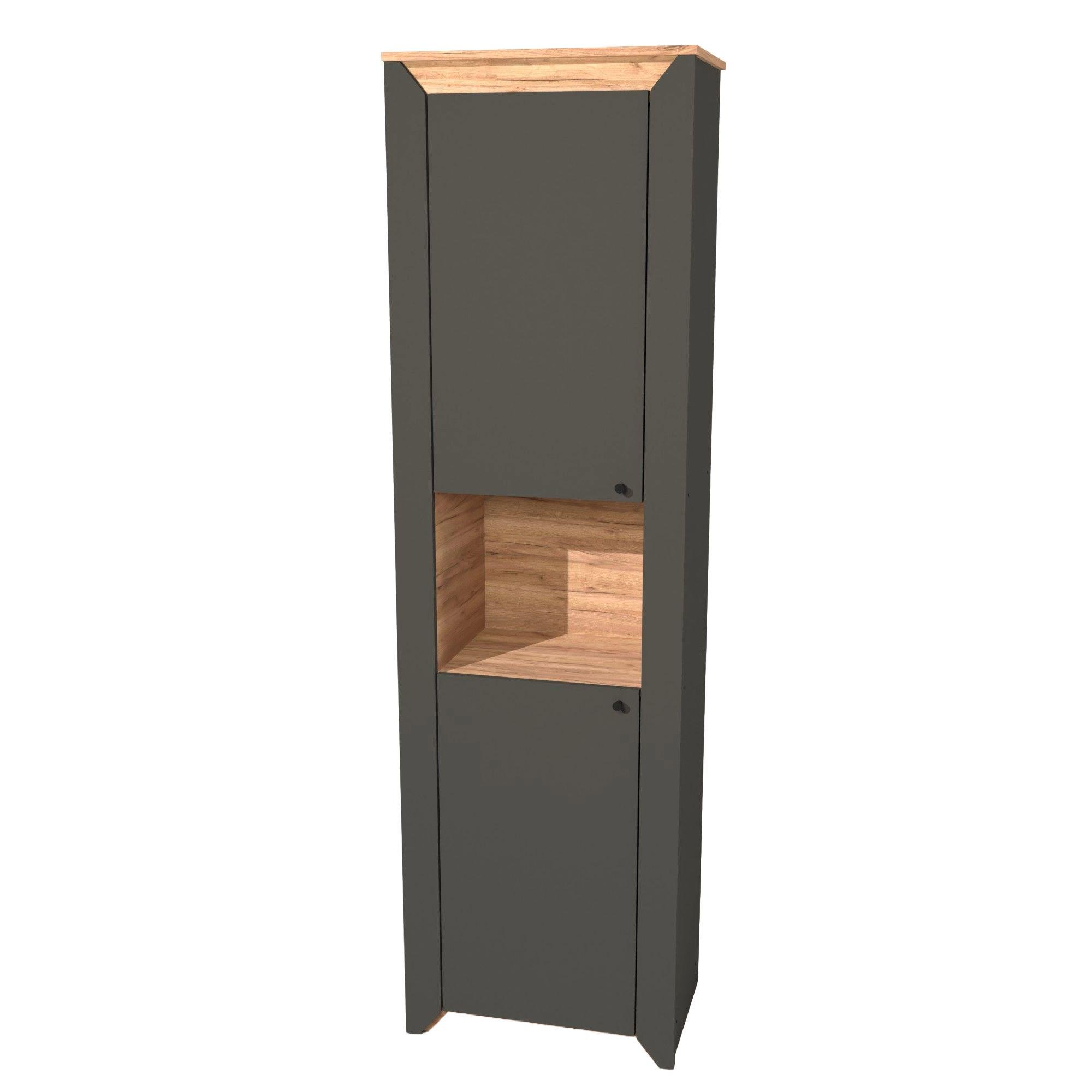 Пенал Everest Нордик 600 открытый 600х378х2050 мм Дуб крафт золотой/Графит (11167) - фото 1 Пенал Everest Нордик 600 открытый 600х378х2050 мм Дуб крафт золотой/Графит (11167) - фото 1