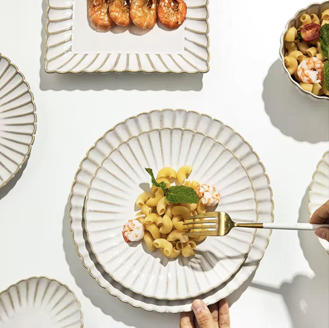 Набір тарілок керамічних Елеганс 6 шт. 20 см Білий (90868) - фото 4