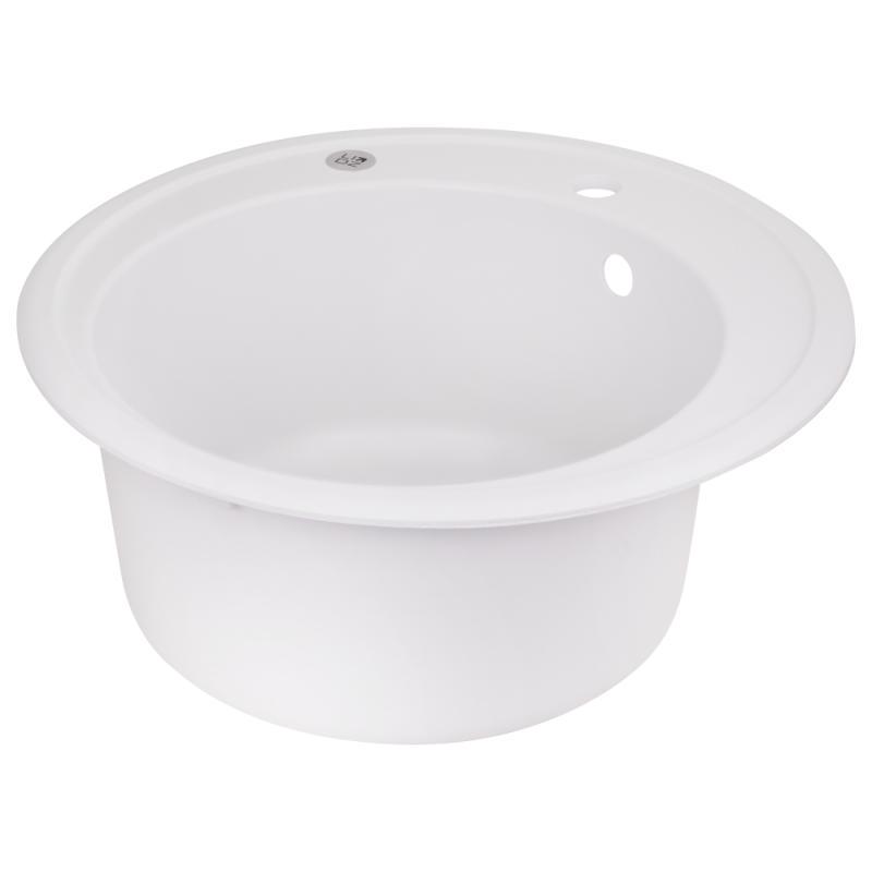 Кухонна мийка Lidz D510/200 WHI-01 LIDZWHI01D510200 Білий (80520) - фото 4