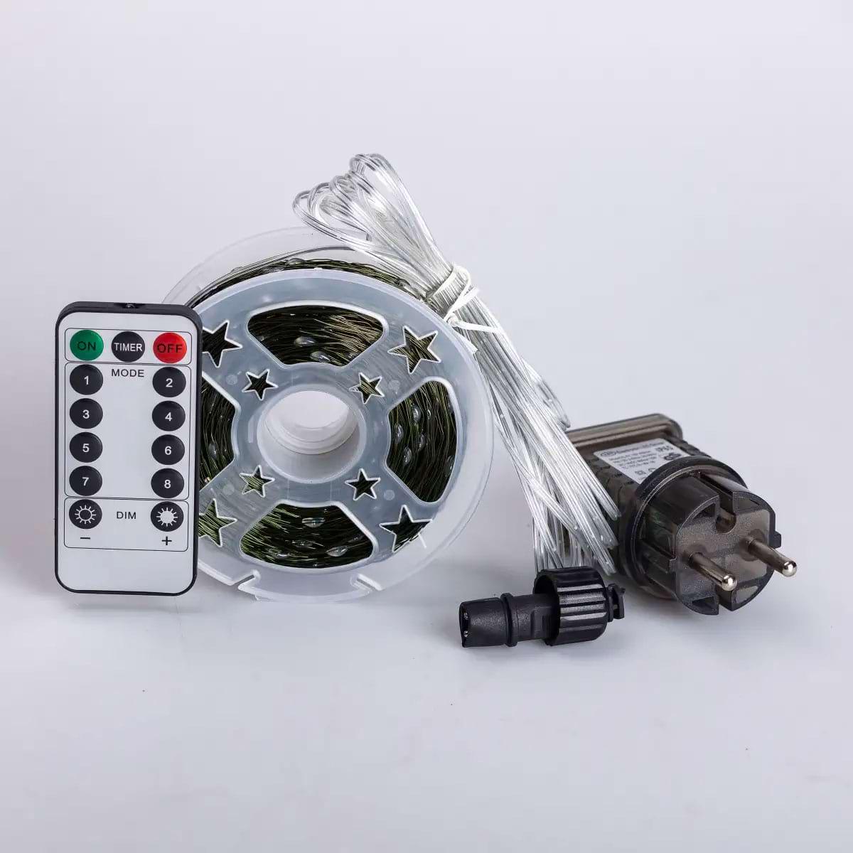 Гирлянда-роса на пульте на 1000 LED светодиодов капля зеленый провод 100 м Синий (5307) Гирлянда-роса на пульте на 1000 LED светодиодов капля зеленый провод 100 м Синий (5307)