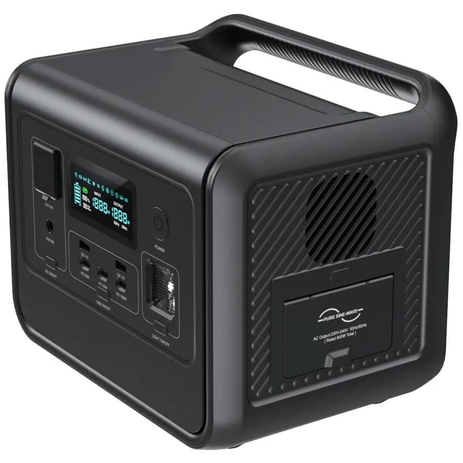 Зарядна станція портативна Choetech BS060 800W 512 Вт/г AC LiFePo4 MPPT UPS Type-C PD100 Вт Black (BS060-EU-GY) - фото 2