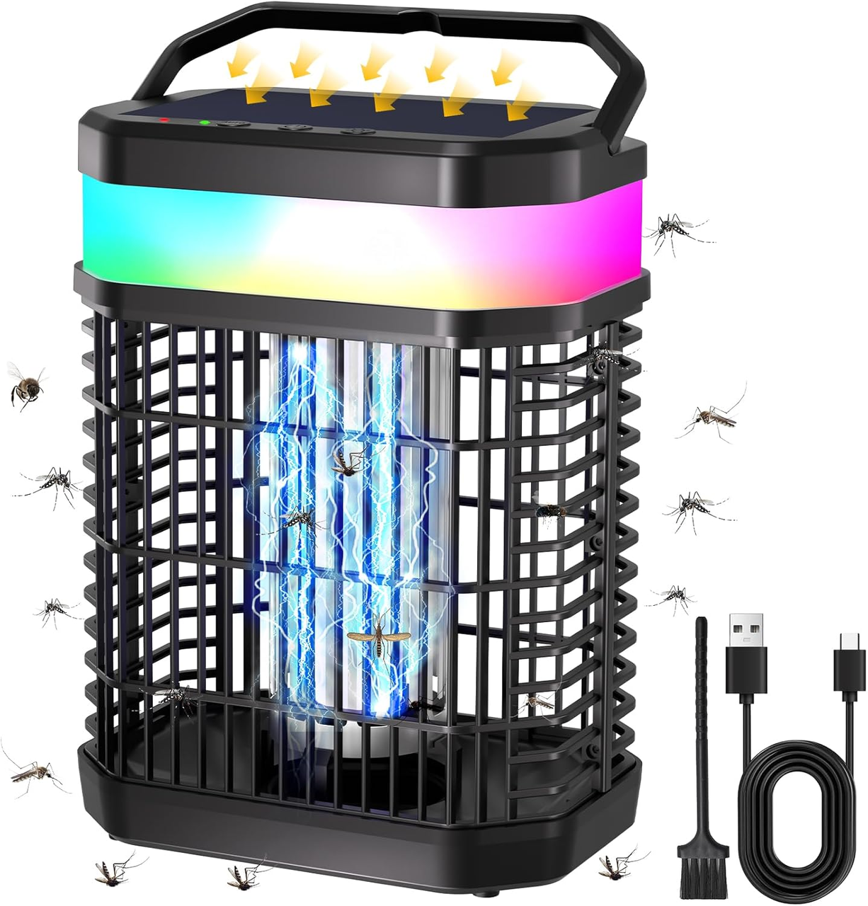Уничтожитель насекомых для улицы Solar Bug Zapper OSFK-01 4000V с аккумулятором 5500 мАч Черный (2911148242)