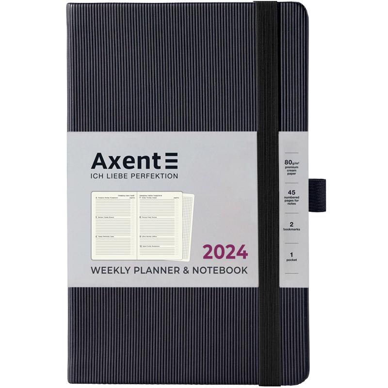 Тижневик 2024 Axent Partner Lines 125х195 мм 96 л Чорний (8515-24-01-A)