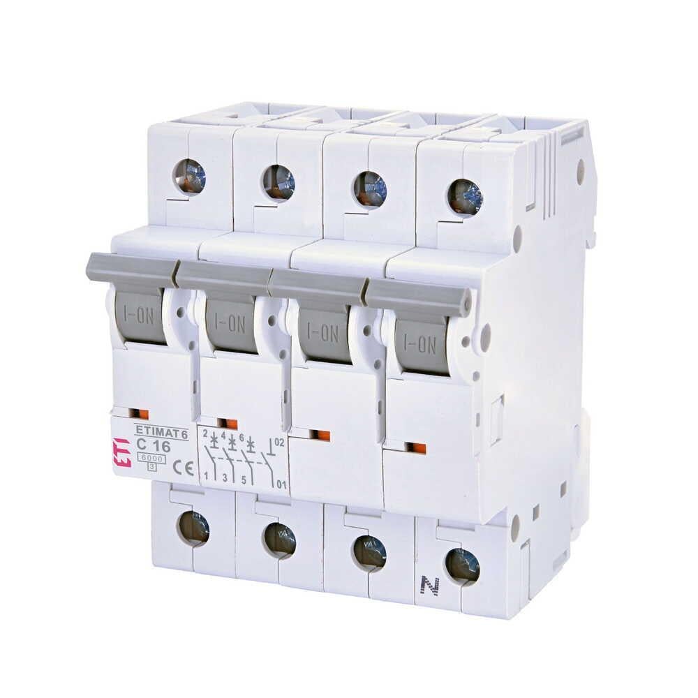 Автоматичний вимикач ETI ETIMAT6 3р+N C16 6 кА (2146516)