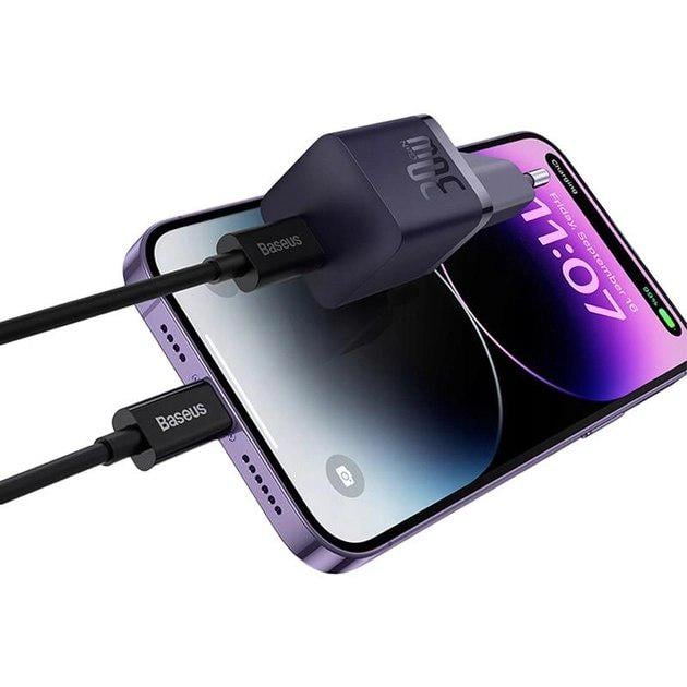 Зарядное устройство BASEUS GaN5 Fast Charger Mini 1C 30W Purple (CCGN070705) - фото 6