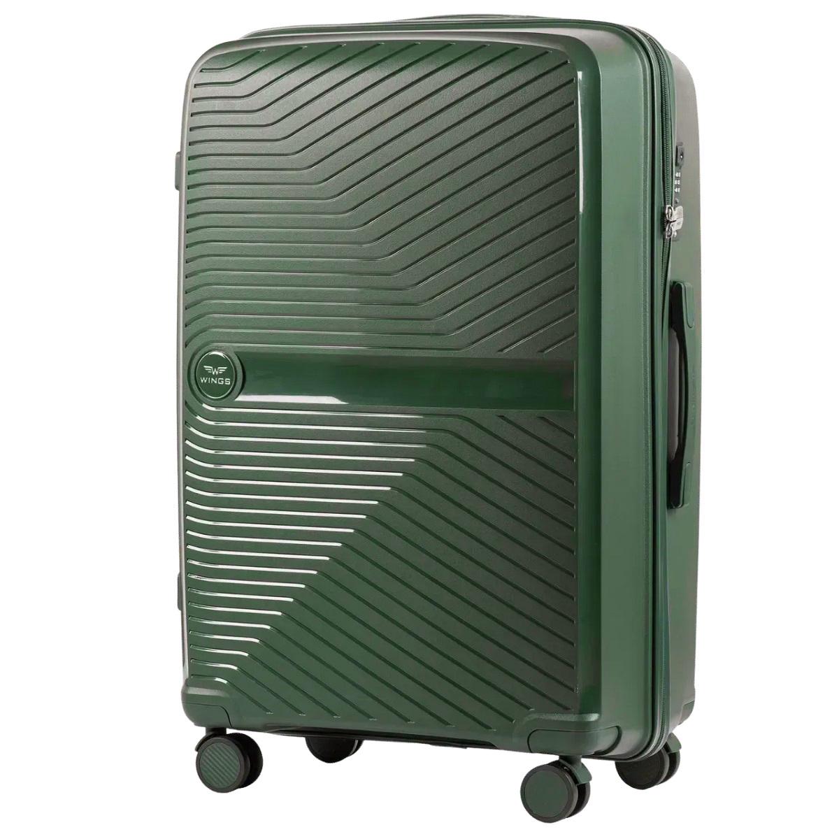 Чемодан полипропиленовый Wings 181-04 большой Зеленый (Wp00521) - фото 1 Чемодан полипропиленовый Wings 181-04 большой Зеленый (Wp00521) - фото 1