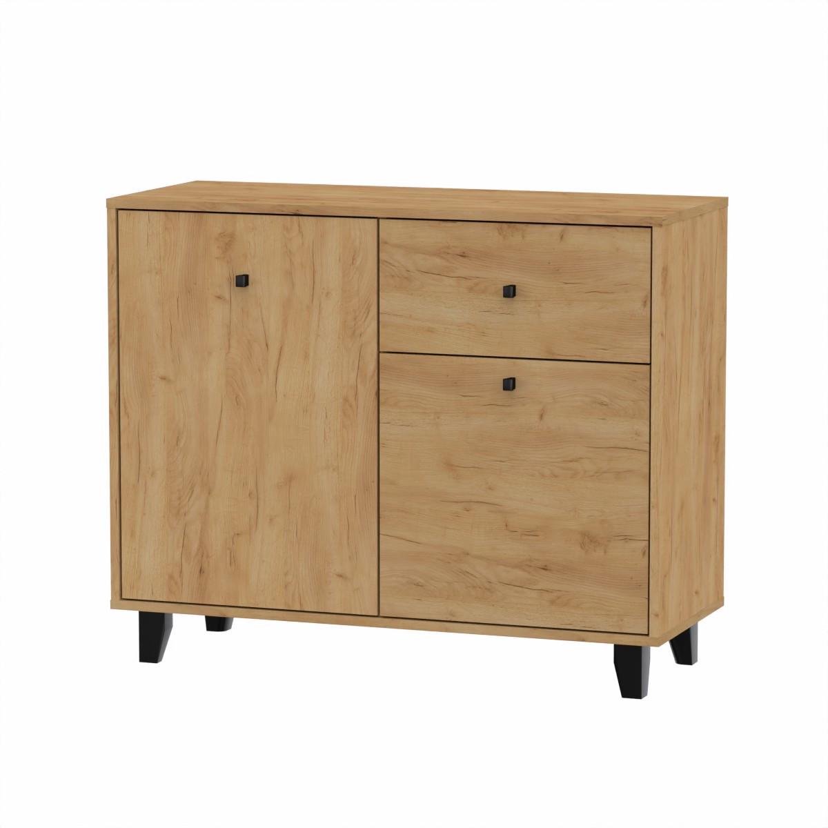 Комод Компаніт з шухлядою та дверцятами 100х40х82 см Дуб крафт золотий (26920877)