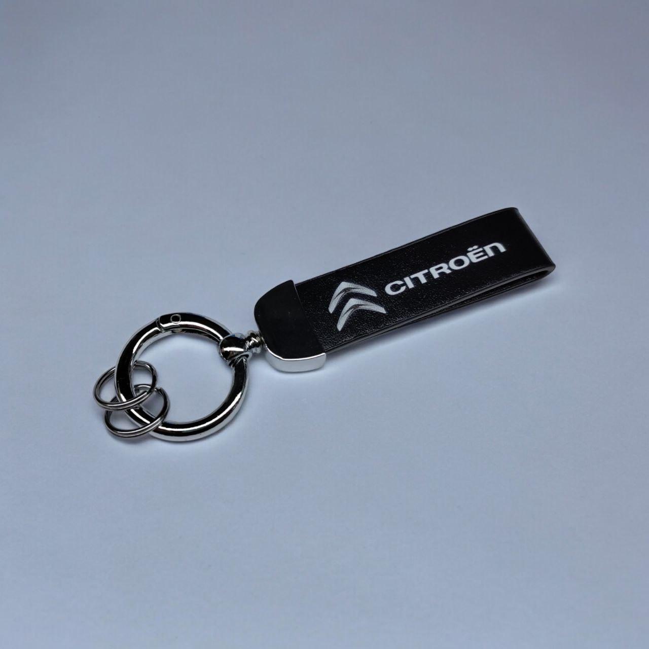 Брелок автомобильный CITROEN кожаный с карабином экокожа/металл (2229596164)