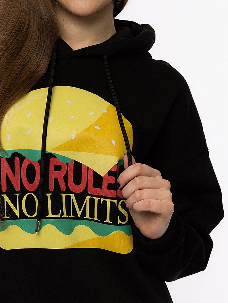 Худі жіноче оверсайз р. 42 Чорний (SKT000895747) - фото 2