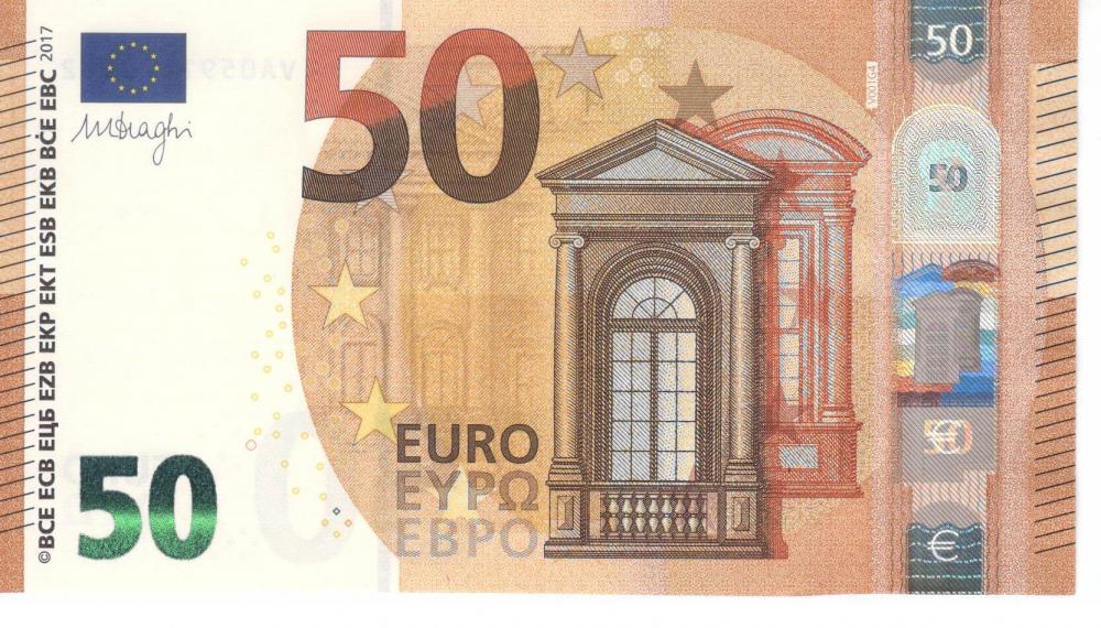 Коллекционная банкнота Испания 50 евро 2017 VA V001 UNC (Б06788)