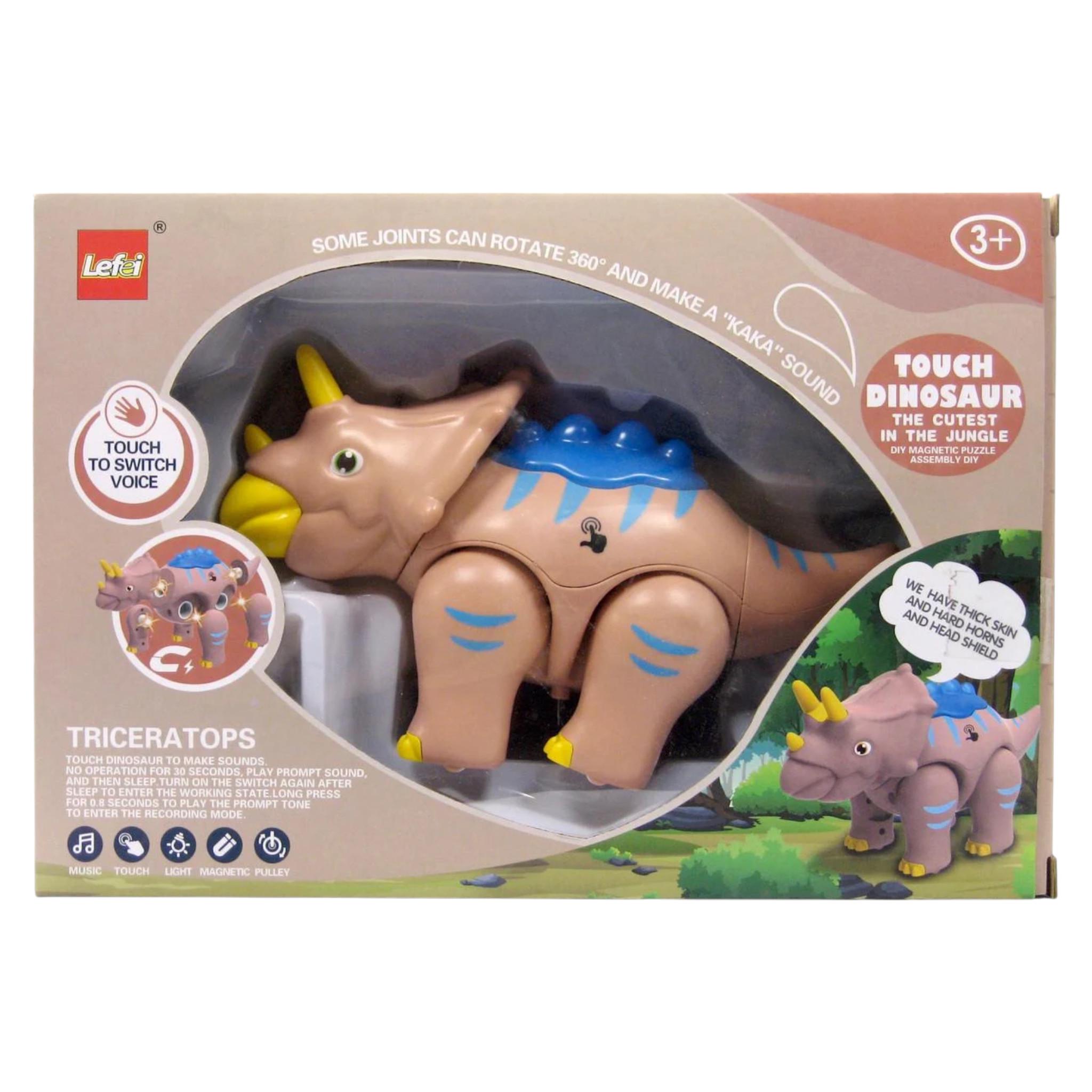 Конструктор магнитный Lefei Трицераптор на батарейках свет/звук 7 деталей (G_6601)