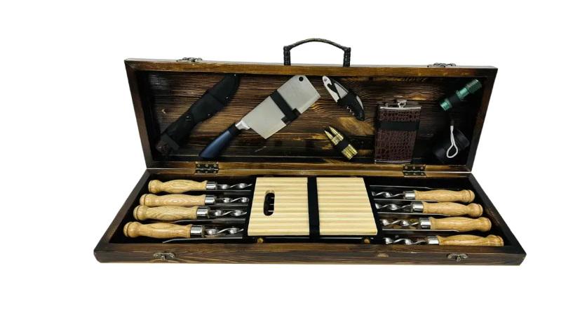 Набір шампурів в кейсі Грізлі 8 шт. (21-10-KS-7808)