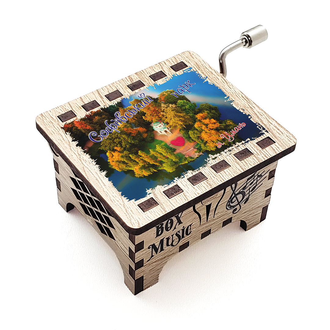 Шкатулка музыкальная с рисунком Умань Софиевский парк деревянная 6х4х3 см (1632843929)