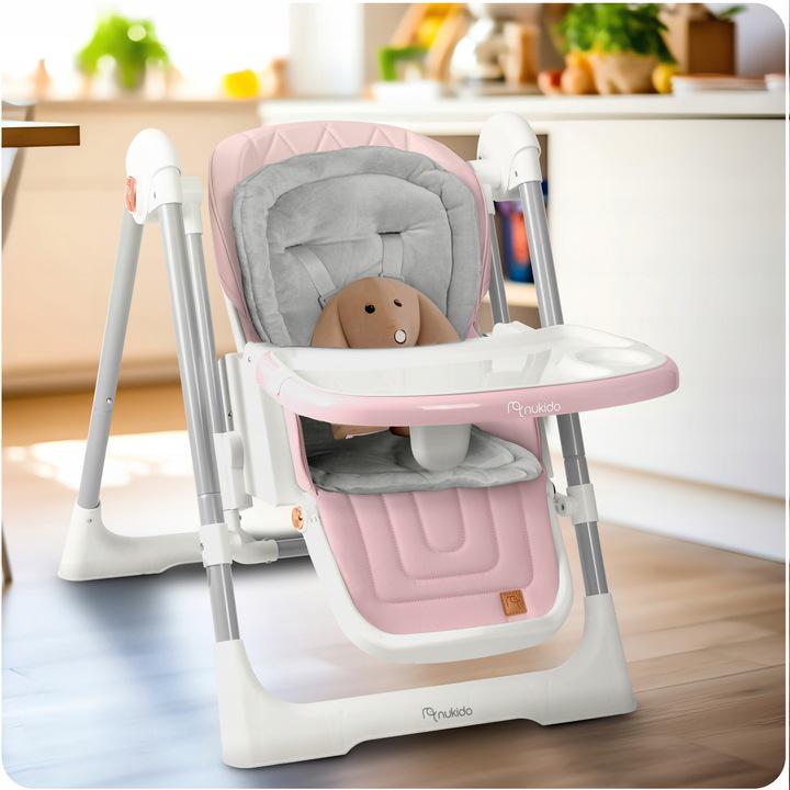 Стульчик для кормления-качеля Nukido Elite 3в1 Pink (700802) - фото 8 Стульчик для кормления-качеля Nukido Elite 3в1 Pink (700802) - фото 8